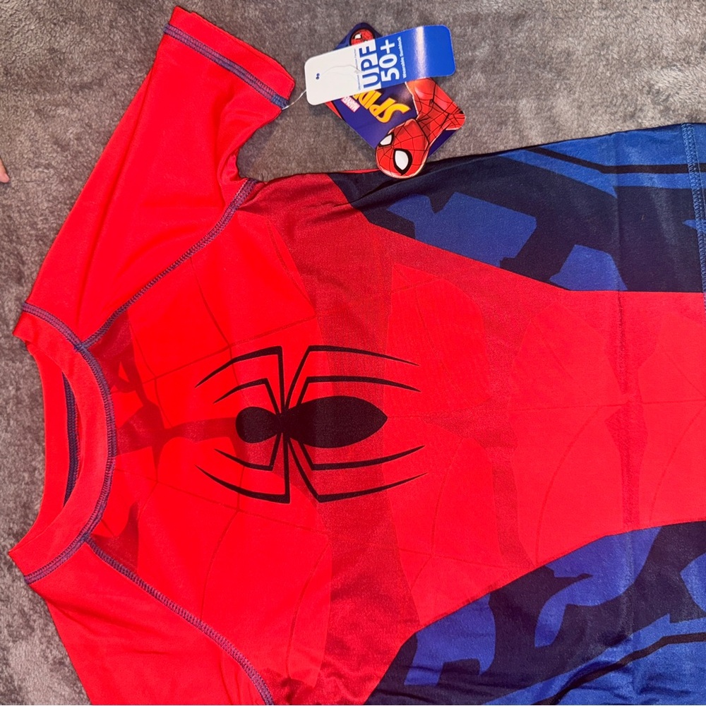 Marvel Red and Blue Spider-Man Rashguard Swimwear